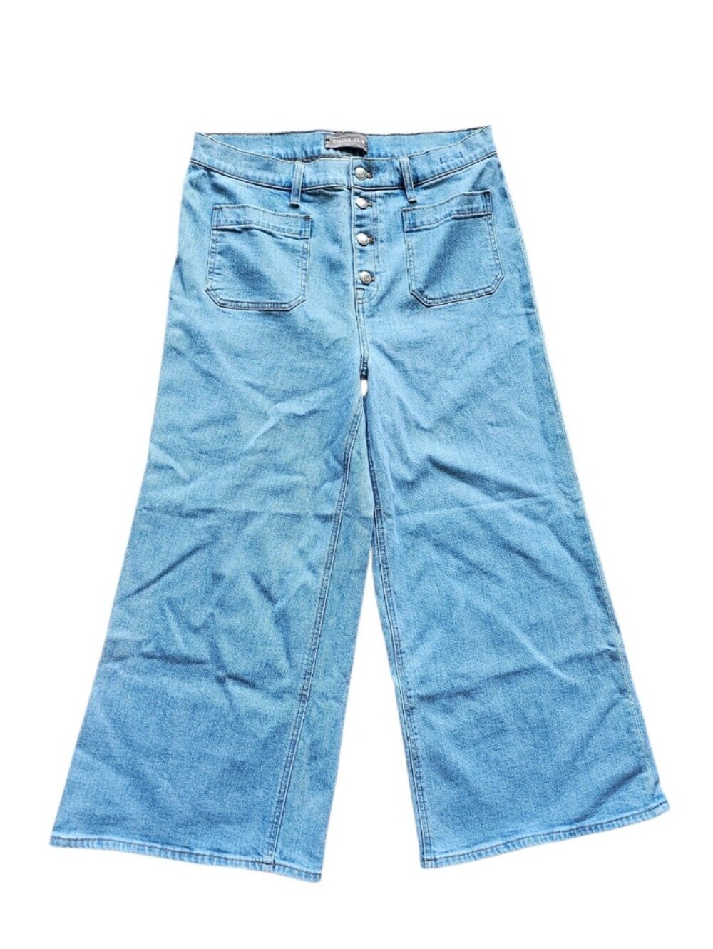 Pont Sur J. CREW Denim Stretch Wide Leg Crop Light Blue Women's Jeans